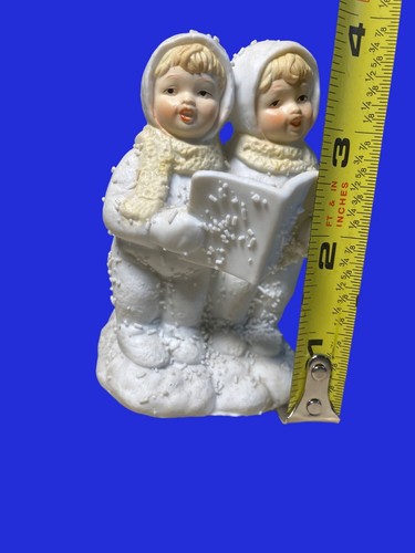 Carolers Candle Holder Textured white Ceramic with Bisque Finish - Picture 11 of 13