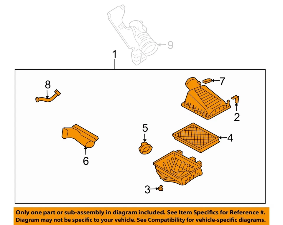Ford Thunderbird 2003 2005 OEM tubos completos filtro de aire 8 cilindros 3W4U-9B613A Foto 3 de 4