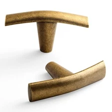 6 Pack Single Hole Cabinet Knobs Antique Brass Zinc Alloy Kitchen Drawer Pull...