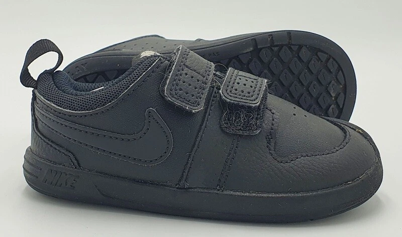 Nike Pico 5 Low Leather Kids Trainers AR4162 001 Triple Black UK6