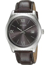 GUESS W0874G1 ,Men's Dress Sport,Stainless Steel Case,Leather Strap,Date,30m WR