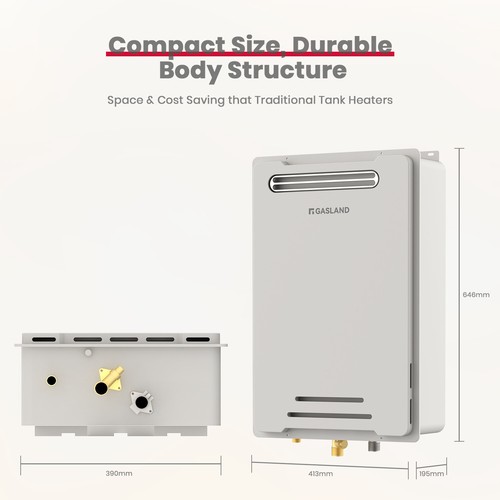 Gasland 26L Residential Continuous Flow Water Heater Builders Gas Water System - Picture 9 of 21