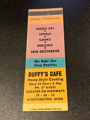 Vintage Matchbook:  Duffy s Cafe