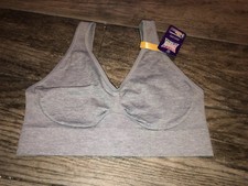NEW HANES COMFORT FLEX FIT SMART GREY SPORTS BRA SZ MEDIUM