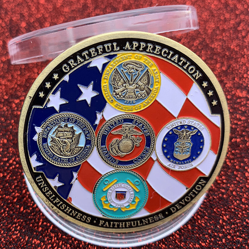 20 PCS Veteran Army US Military Family Challenge Coin Navy Armed Forces