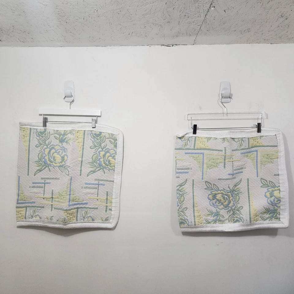 Funda de almohada acolchada fundas falsas bordadas florales blancas campo 20x18 Foto 2 de 4