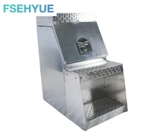 25"x28"x15" Side Mount Semi Truck Tool Box Saddle Step Open Wide Design Aluminum