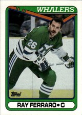 1990-91 Topps Ray Ferraro #336a Hartford Whalers