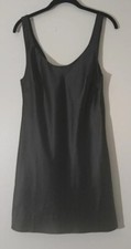 Asos Design Women's Black Front/Back Scoop Satin Slip Dress, Size 10.