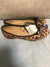 Time and Tru Womens Leopard Flats Size 8 With Memory Foam Insoles