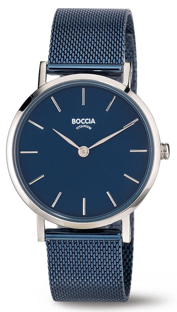 Boccia Orologio Uomo Al Quarzo 3767-03 | Cinturino E Cassa In Titanio Ipoallergenico | Quadrante Blu | Impermeabile 10 Bar