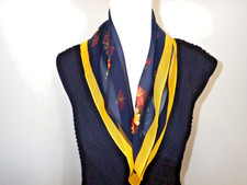 Vng Ellen Tracy 21" x 21" Hand Rolled 100 Silk semi Sheer made in China Scarf