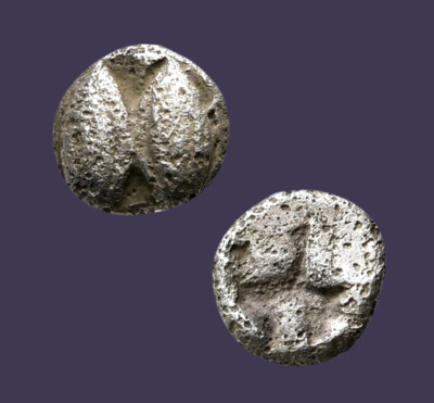 Archaios | Lesbos 1/48th Stater Two Human Eyes / Incuse Punch | Inv#14.18