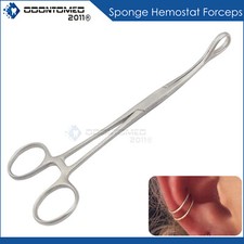 BODY PIERCING Forceps Kit Hemostat SPONGE CLAMP 6" Curved New