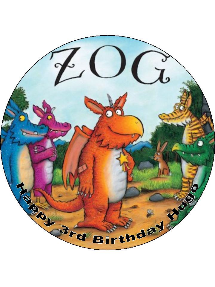 7.5 inch ZOG EDIBLE ICING BIRTHDAY CAKE TOPPER eBay