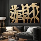 Modern  Black & Gold Wall Art 20x40 Inch Abstract Canvas  Paintings Decor Lines