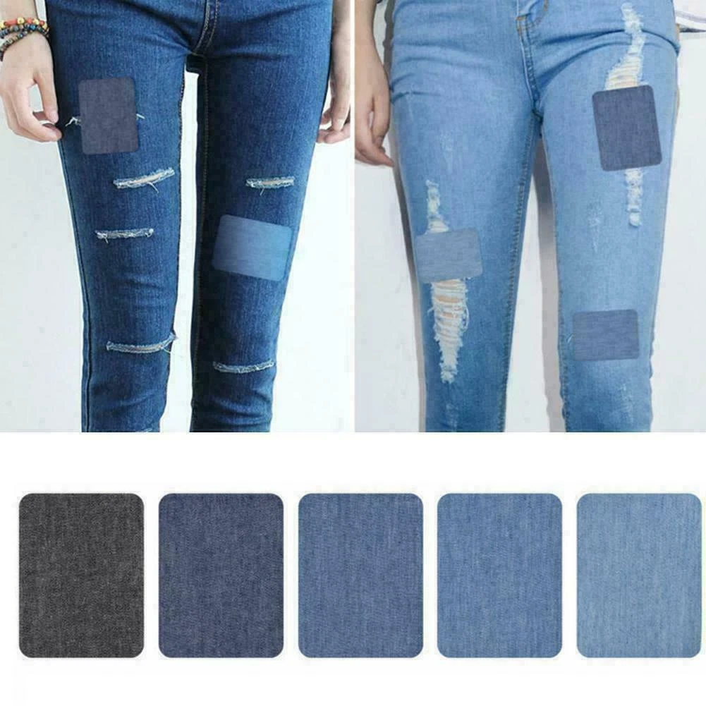 10 Pcs Denim Patches for Jeans Repair,Iron-on Jean Patches Inside & Outside  Strongest Glue 100% Cotton Assorted Shades of Blue Repair Decorating Kit on  OnBuy