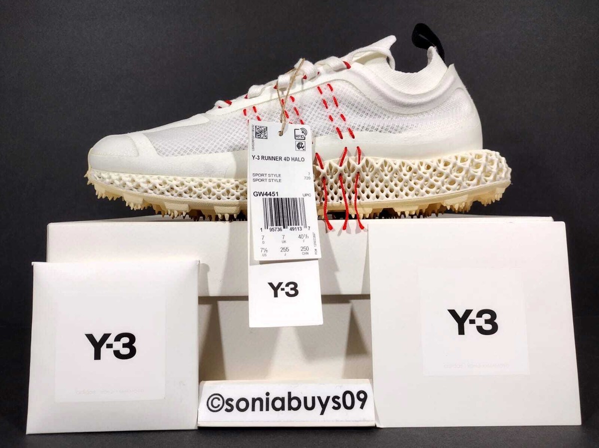 Adidas Y-3 Runner 4D Halo Running Shoes, GW4451, Core White, Size 