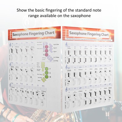 Saxophone Fingering Chart Basics Guide Übung Vergleich Tabelle Portable Coated P