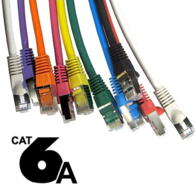Cat6A SCHNELLES Internet Kabel 10GIG Gaming SSTP geschirmt RJ45 Netzwerk Ethernet SET