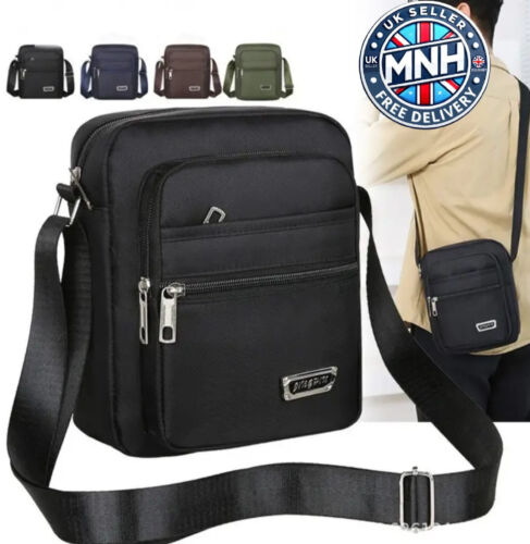Mens Multifunctional Multi-Zipper Crossbody Shoulder Bag UK Stock free delivery - Picture 2 of 13