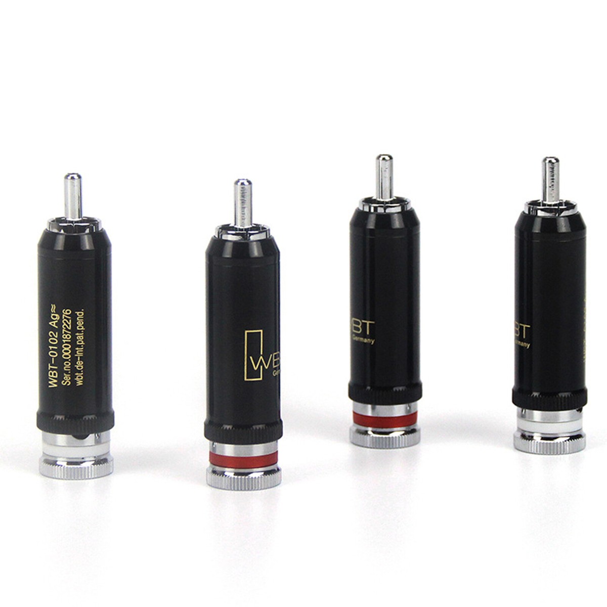 4* Rhodium Plated WBT-0102 RCA Plug Connector Audio Interconnect 