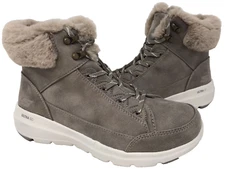 Skechers Women's On The Go Glacial Ultra Cozy Boots Dark Taupe Size:8.5 177S