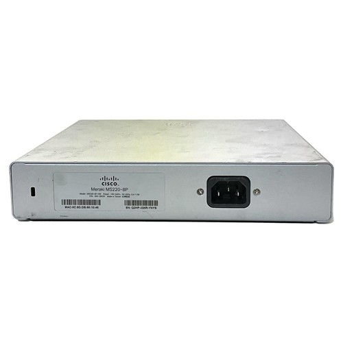 8 Port PoE 1GB RJ45 Cisco Meraki MS220-8P Switch Single PSU | 2x 1GB SFP - Picture 2 of 10