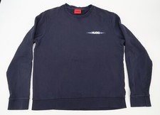 Hugo Boss Dungus Flaming Logo Navy Long Sleeve Crewneck Pullover Mens Medium