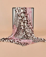 Animal Print Scarf Chiffon Pink Brown Pattern Bandana Buy One Get One Free