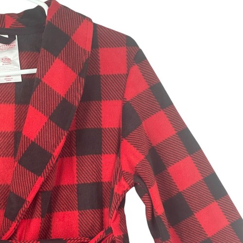 Wondershop @ Target Family Match Kids Unisex Fleece Robe Red/Black Size 6 - Picture 6 of 11