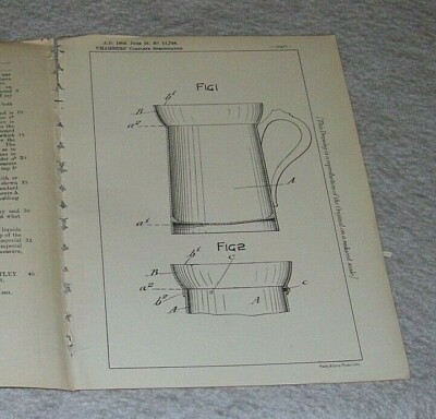 AN IMPROVED MEASURE FOR BEER AND OTHER LIUIDS PATENT CHAMBERS BIRMINGHAM 1900