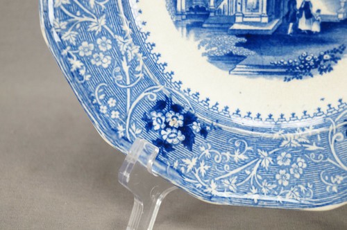 Adams Columbia Dark Blue Transferware Staffordshire 8 5/8 Inch Plate Circa 1840s - Picture 6 of 9