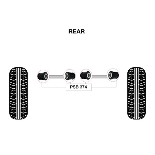 4x Ford Escape (08-17) Rear Lower Arm Polyurethane Bushing Kit - Picture 2 of 4