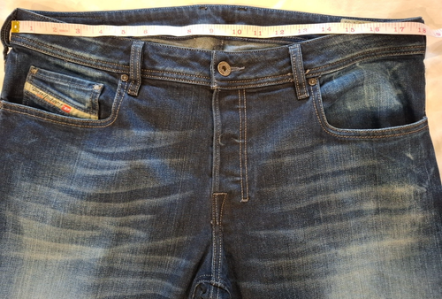 Diesel Zatiny Mens Jeans W36 L30.5 (hemmed) blue button fly bootcut wash 0882V - Picture 12 of 24