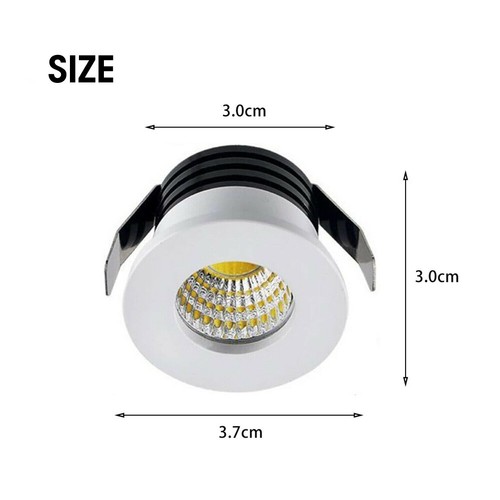 2Pcs 3w LED Recessed Small Cabinet Mini Spot Lamp Ceiling Downlight Kit Fixture - Picture 11 of 12