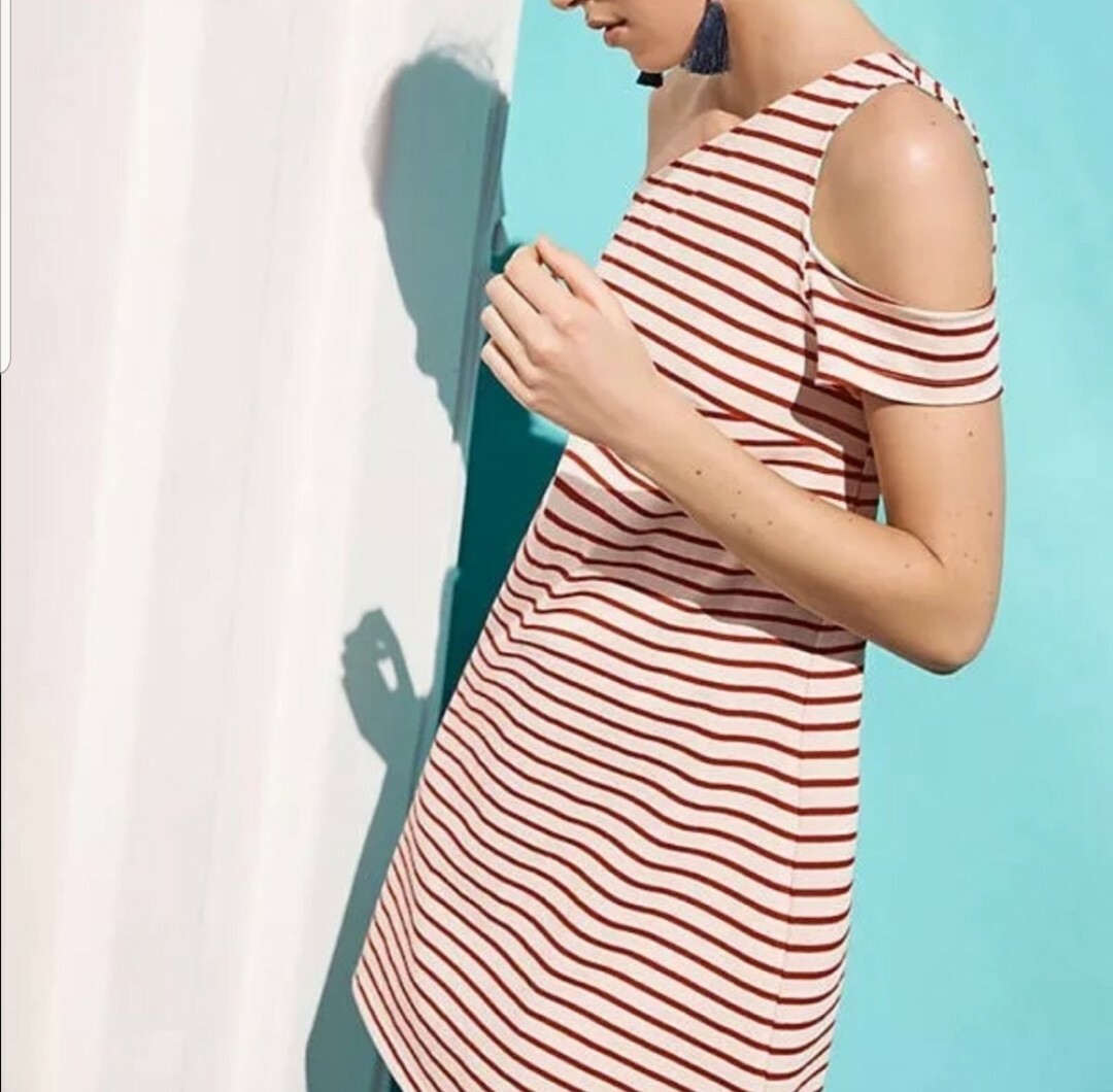 anthropologie red striped dress Maeve Sleeveless Knit Polo Midi Dress