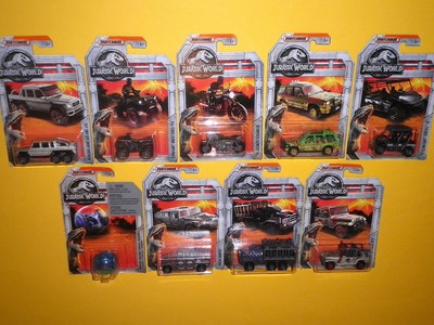 MATCHBOX JURASSIC WORLD 2017 KONVOLUT B: 9 Fahrzeuge mint in schönen Mattel-OVPs