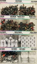  200 wholesale Lot USB Cable Phone Accessories with Charger Fee Crystal Display 