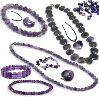 Amethyst Kristallsteine Halskette Armband Pilz Heilstein Mehrzweck