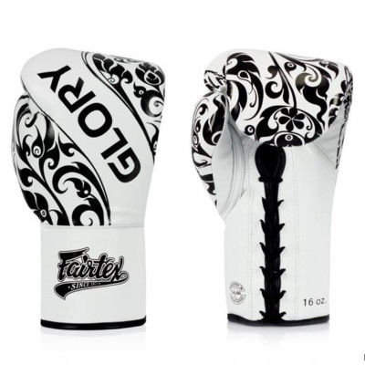 Fairtex Glory BGLG2 Gloves White Boxing Muay Thai MMA Lace up