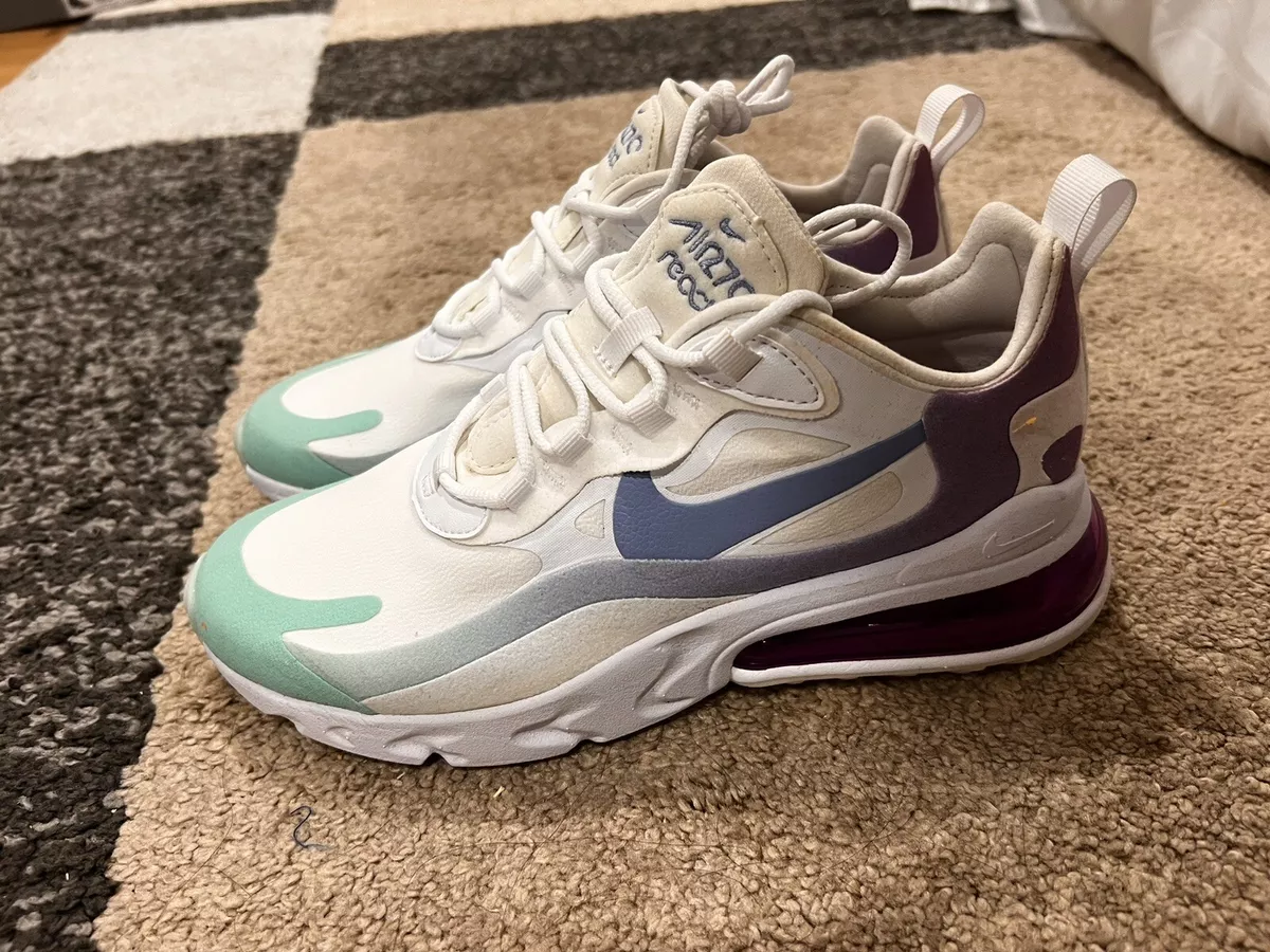 Nike Air Max 270 React Women’s Shoe Size 8 (AT6174-102) White - Blue - Green