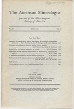 THE AMERICAN MINERALOGIST MAY 1943 VOL. 28 NO.5 EDITED BY WALTER F. HUNT