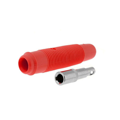 KUN30RT Buchse 4mm Bananen 16A 60VDC rot vernickelt auf Kabel 3mΩ HIRSCHMANN