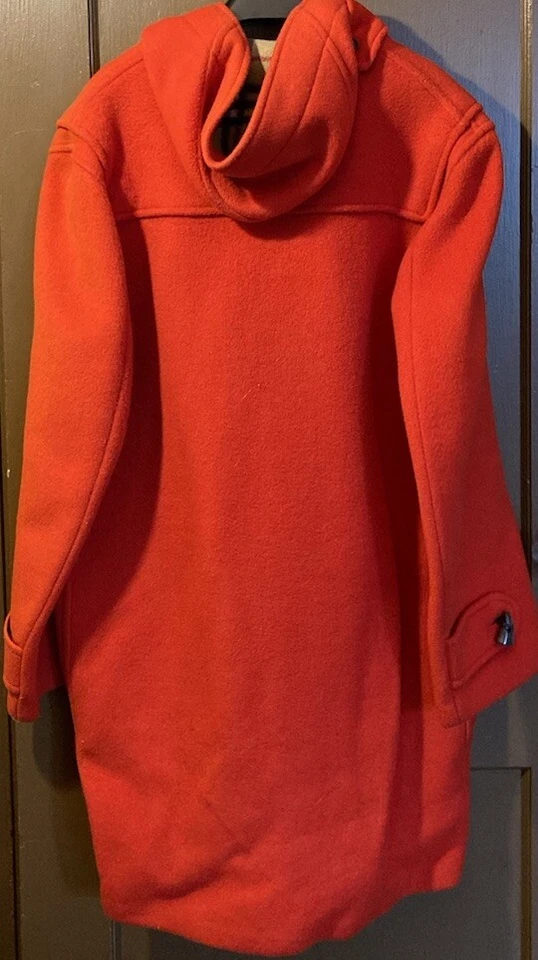 Burberry - Abrigo de lona vintage de lana roja para mujer (años 80/1990) 23” Pit to Pit Foto 3 de 4