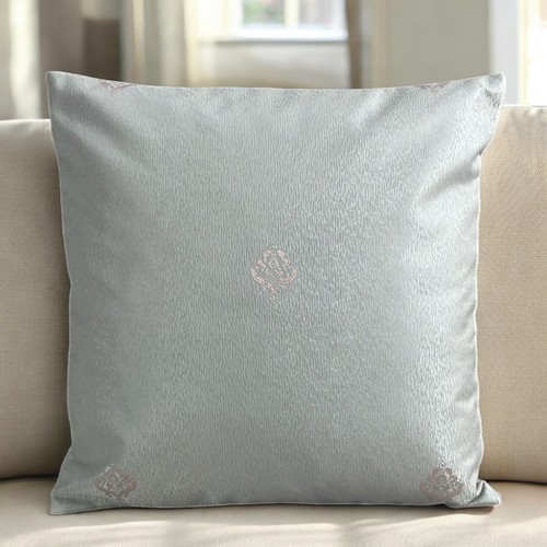 Set of 4 -Cushon Covers Icy Blue Cream Pale Damask 18X18" 45x45cm Decorative - Picture 6 of 10