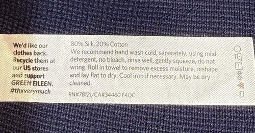 Eileen Fisher Womens Blue Cotton Silk Blend Knit Straight Skirt Business Size L - Picture 7 of 11