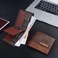 Man's Leather Wallet RFID Blocking Wallet Credit Card Bag Bifold Pocket Purse US