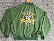 Vintage Green Bay Packers 75th Anniversary Satin Jacket 1993 Size Large