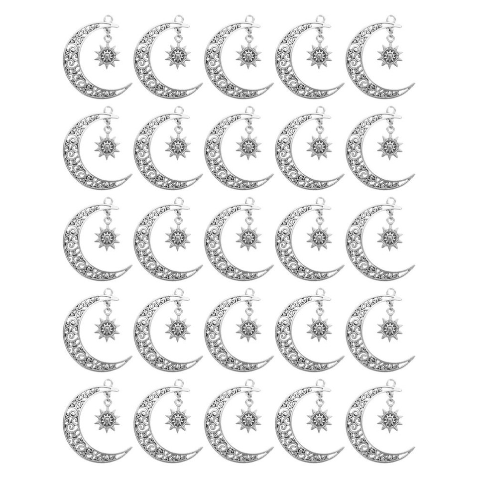 Small Silver Metal Sun Moon Charms for Jewelry Making DIY Crafts | eBay ...